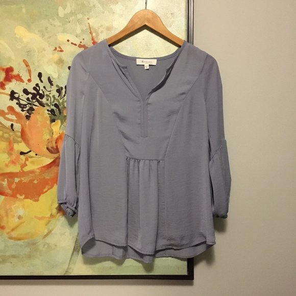 Vince Camuto Lavender Ruffled Poet Blouse - Picture 2 of 11